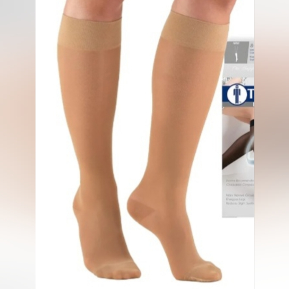 Womens compression knee high's, 20-30mmHg,beige,sz L brand-truform ,New